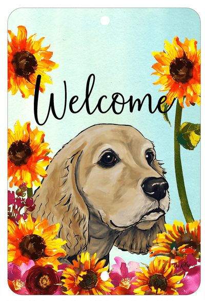 Cocker Spaniel Buff Indoor/Outdoor Aluminium Sign