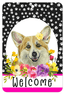 Corgi Hhs Paw Prints Welcome Indoor/Outdoor Aluminum Sign