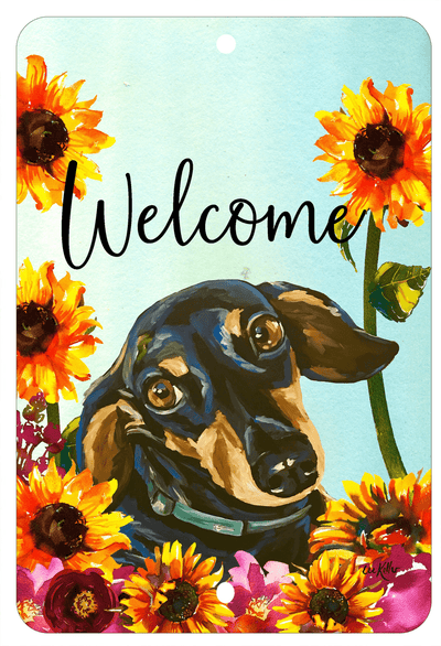 Dachshund Black/Tan Indoor/Outdoor Aluminium Sign