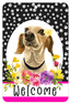Dachshund Piebald Welcome Sign - High-Grade Aluminium 8" X 12"