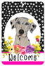 Dalmatian Paw Prints Welcome Aluminum Sign - 8" X 12"