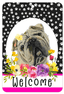 Hhs Paw Prints Welcome Indoor/Outdoor Aluminum Sign For Dog Lovers