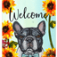 French Bulldog Welcome Indoor/Outdoor Aluminum Sign - 8"X12"