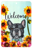 French Bulldog Welcome Indoor/Outdoor Aluminum Sign - 8"X12"