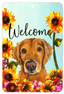 Golden Retriever Welcome Indoor/Outdoor Aluminium Sign - 8" X 12"