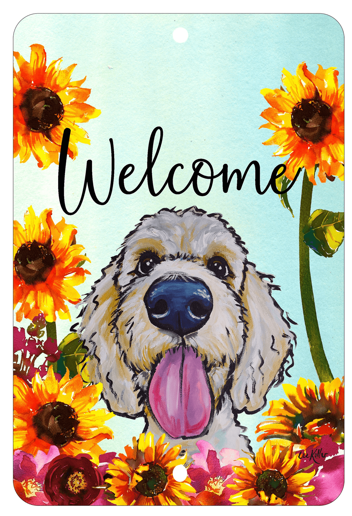 Goldendoodle Blonde Indoor/Outdoor Aluminium Sign 8X12 Inches