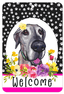 Great Dane Paw Prints Welcome Aluminium Sign - 8" X 12"