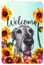 Great Dane Welcome Indoor/Outdoor Aluminum Sign - 8" X 12"
