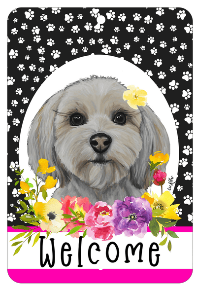 Havanese Cream Welcome Indoor/Outdoor Aluminium Sign