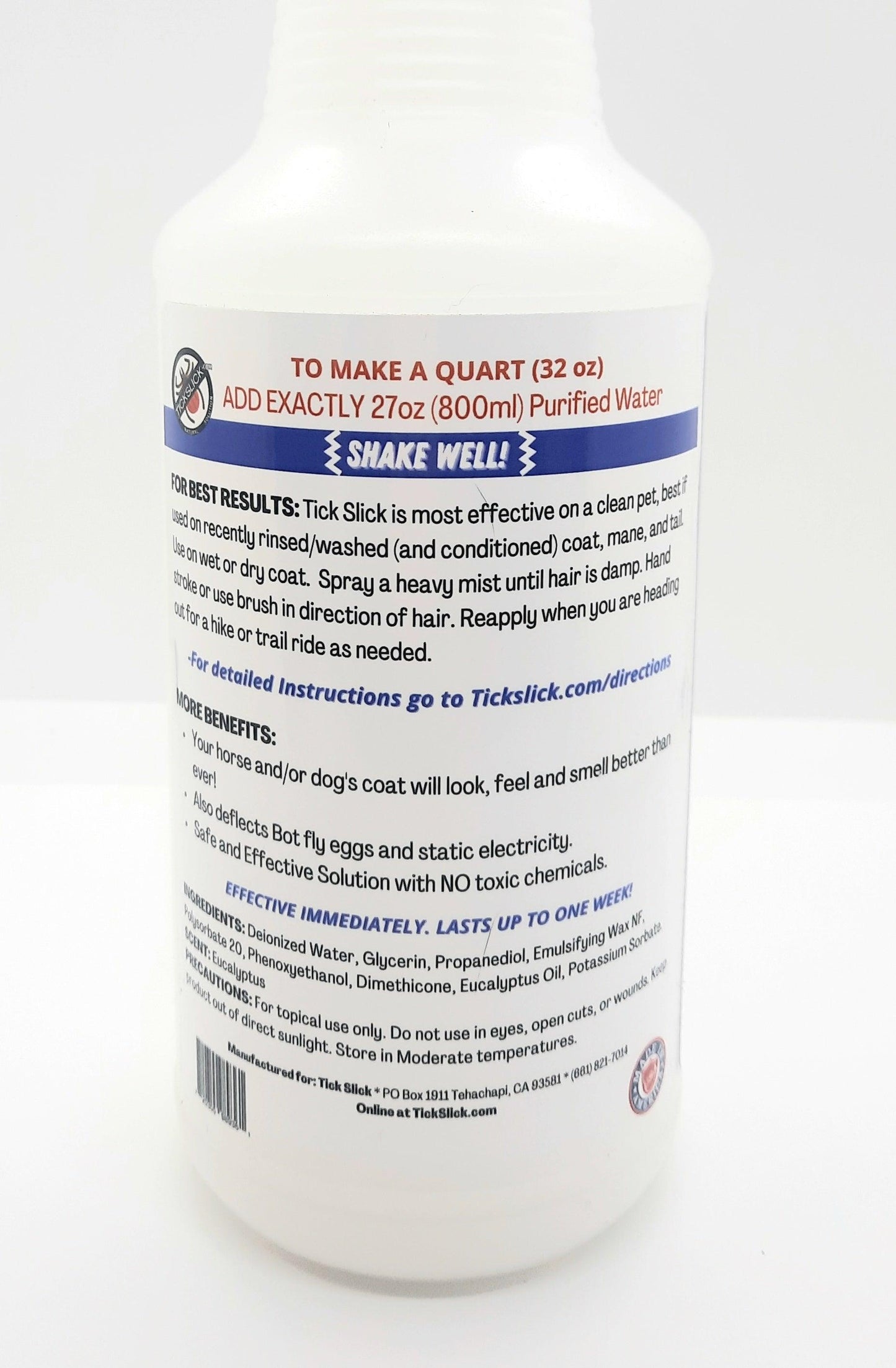 Tick Slick Tick Repellent 32oz Spray for Pets