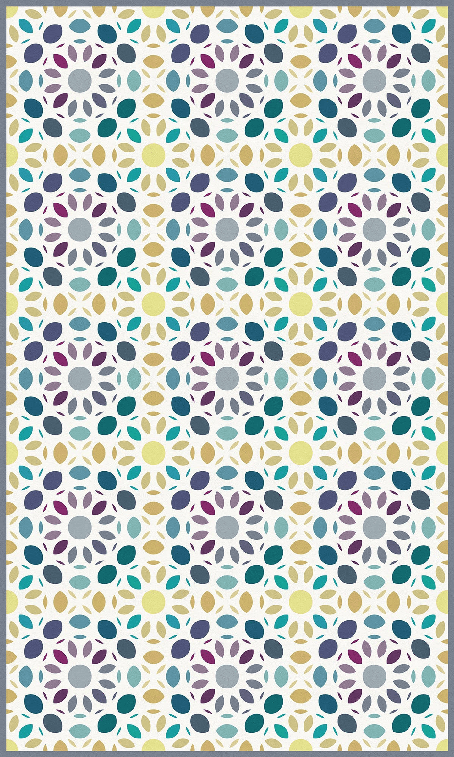 Bali Multi-Colour Mosaic Non-Slip Vinyl Rug For Indoor/Outdoor Use