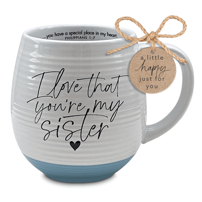 Sister's Cherished 18 Oz Ceramic Mug With Encouraging Verse