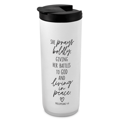 She Prays Boldly Tumbler - 20 Oz Insulated Stainless Steel With Phil. 4:6
