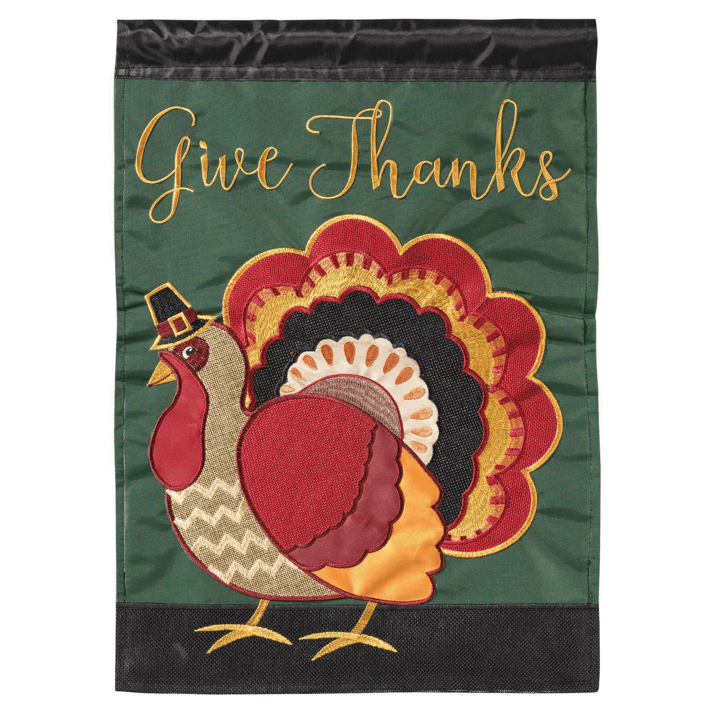 Thanksgiving Double Applique Flag - 29X42 Inches