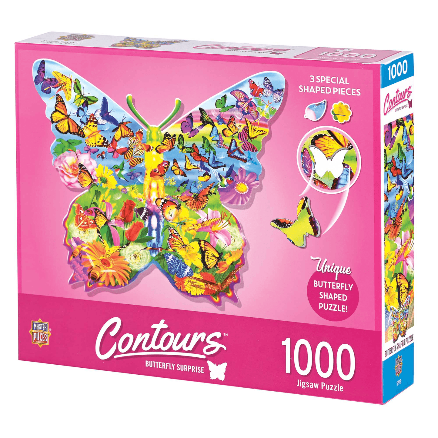 Butterfly Shaped 1000-Piece Whimsical Jigsaw Puzzle