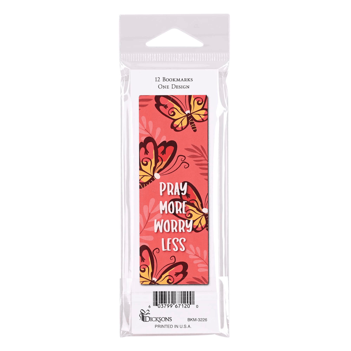 Pray More, Worry Less Packaged Bookmark Set - 12 Pieces