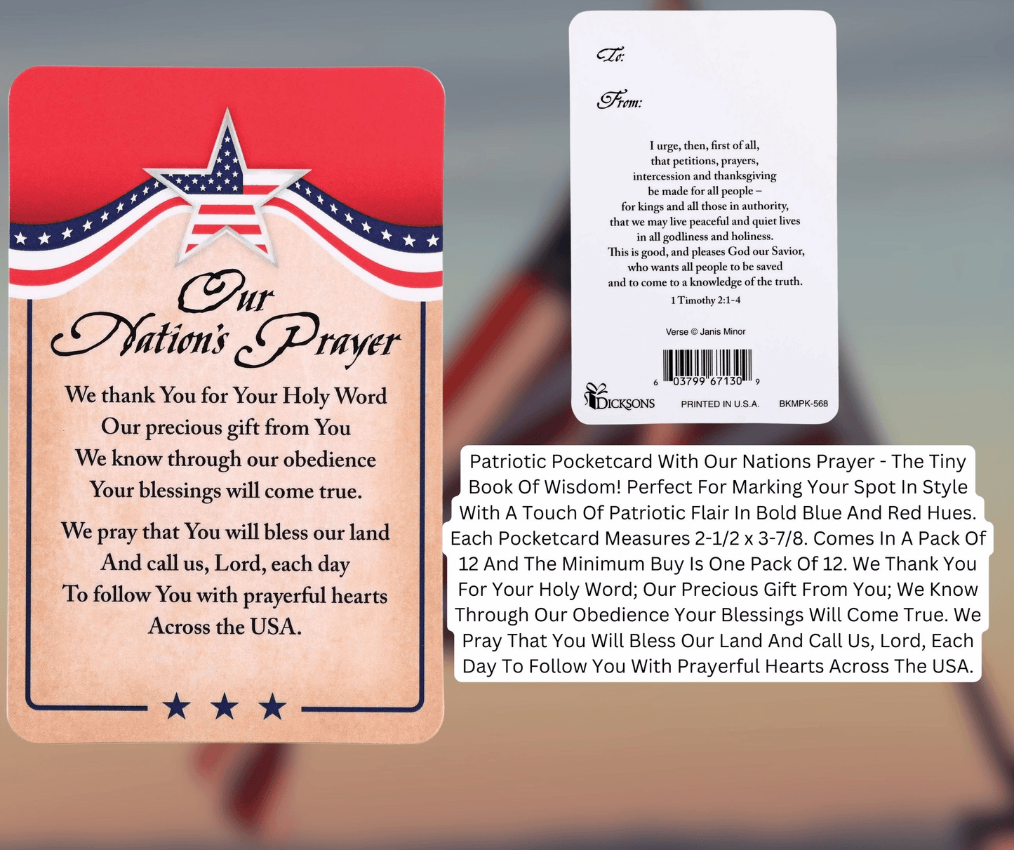 Patriotic Pocketcard Set: Our Nation's Prayer Pack Of 12