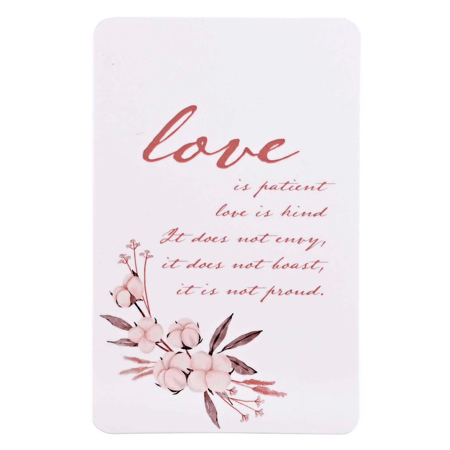 Pocketcard: Love Is Patient Pink Floral Design