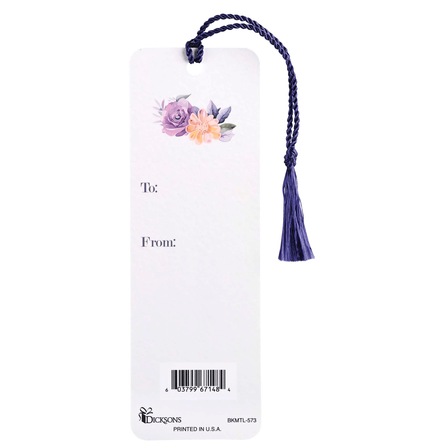 Purple Floral Tassel Bookmark With Scripture - Many Noble Women