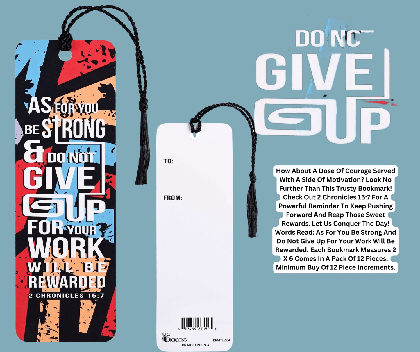 Inspirational Tassel Bookmark - As For You, Be Strong