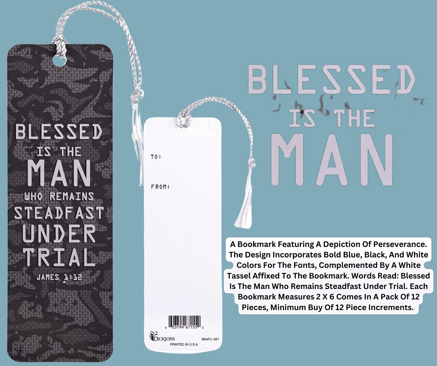 Blessed Is The Man Tassel Bookmark Set