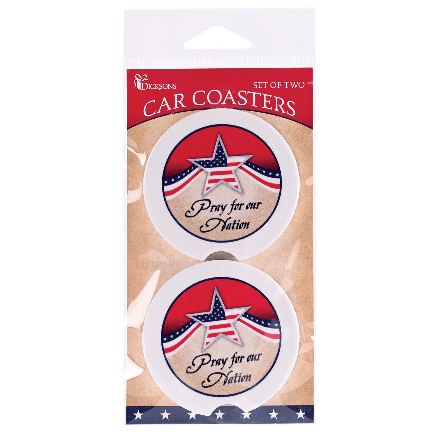 Patriotic Car Coasters – Pray For Our Nation (2 Pack)