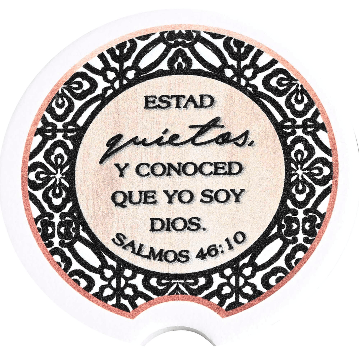 Elegant Car Coasters With Inspirational Message - Estad Quietos, Salmos 46:10