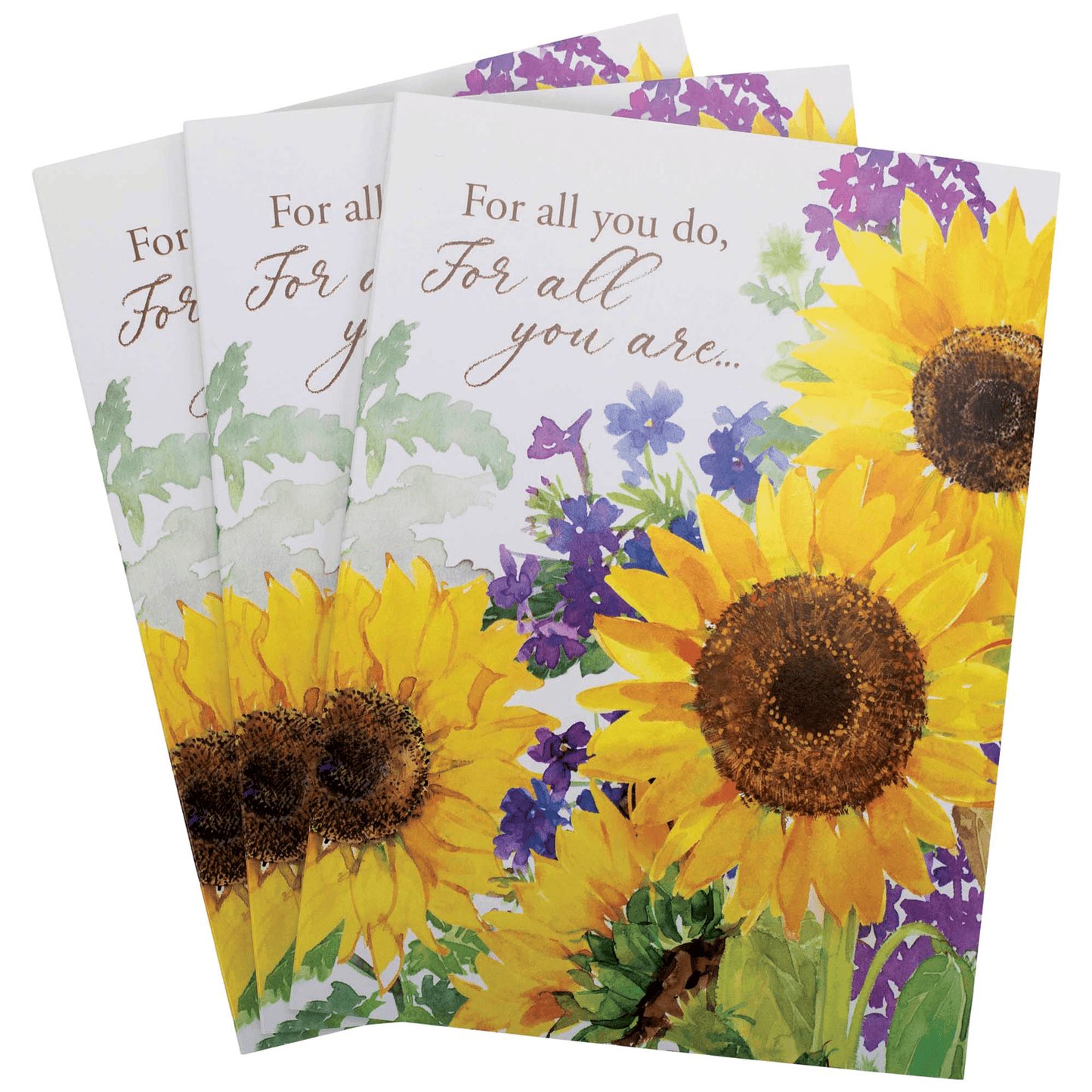 Thank You Sunflowers Card Set - Assorted Designs With Envelopes