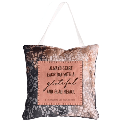 Grateful & Glad Hanging Door Pillow - 6L