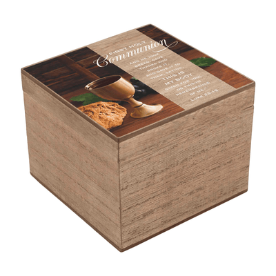 Communion Keepsake Box With Scripture - 4X4 Inches