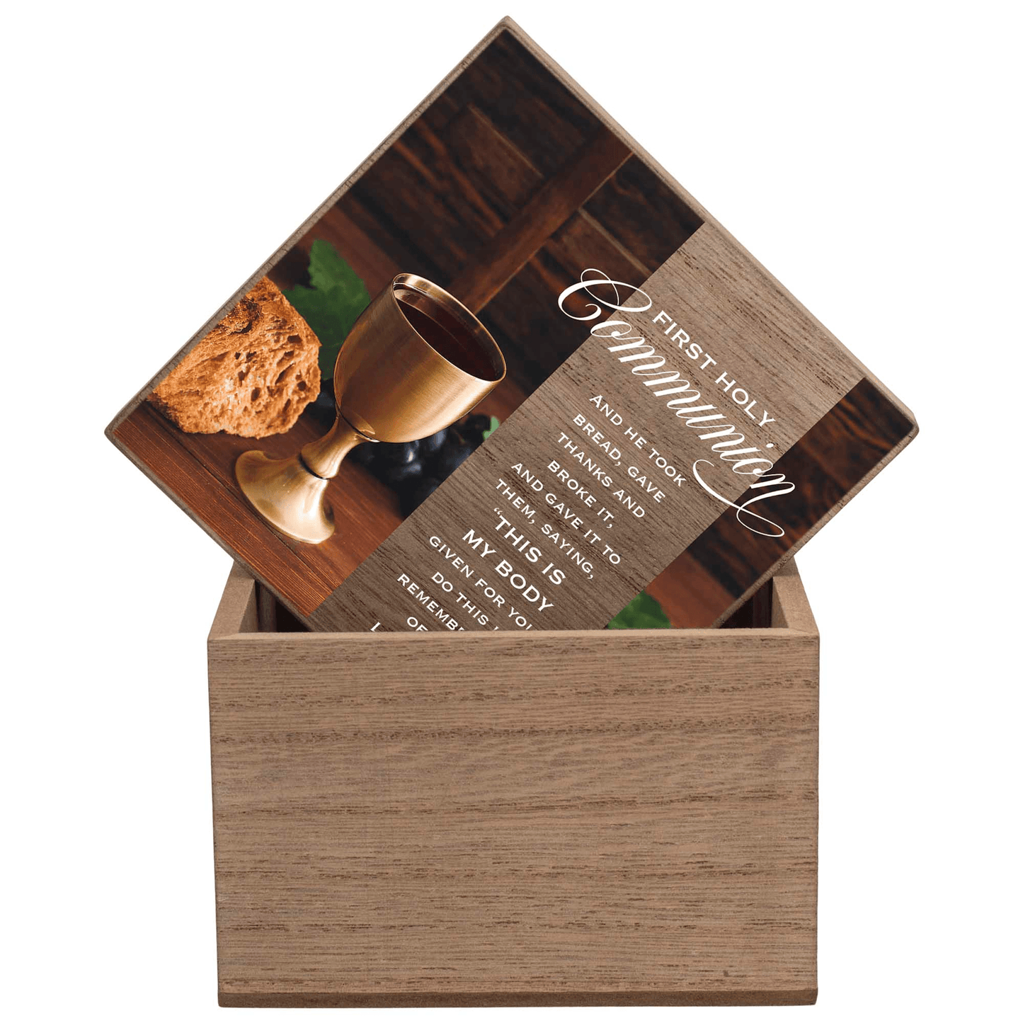 Communion Keepsake Box With Scripture - 4X4 Inches