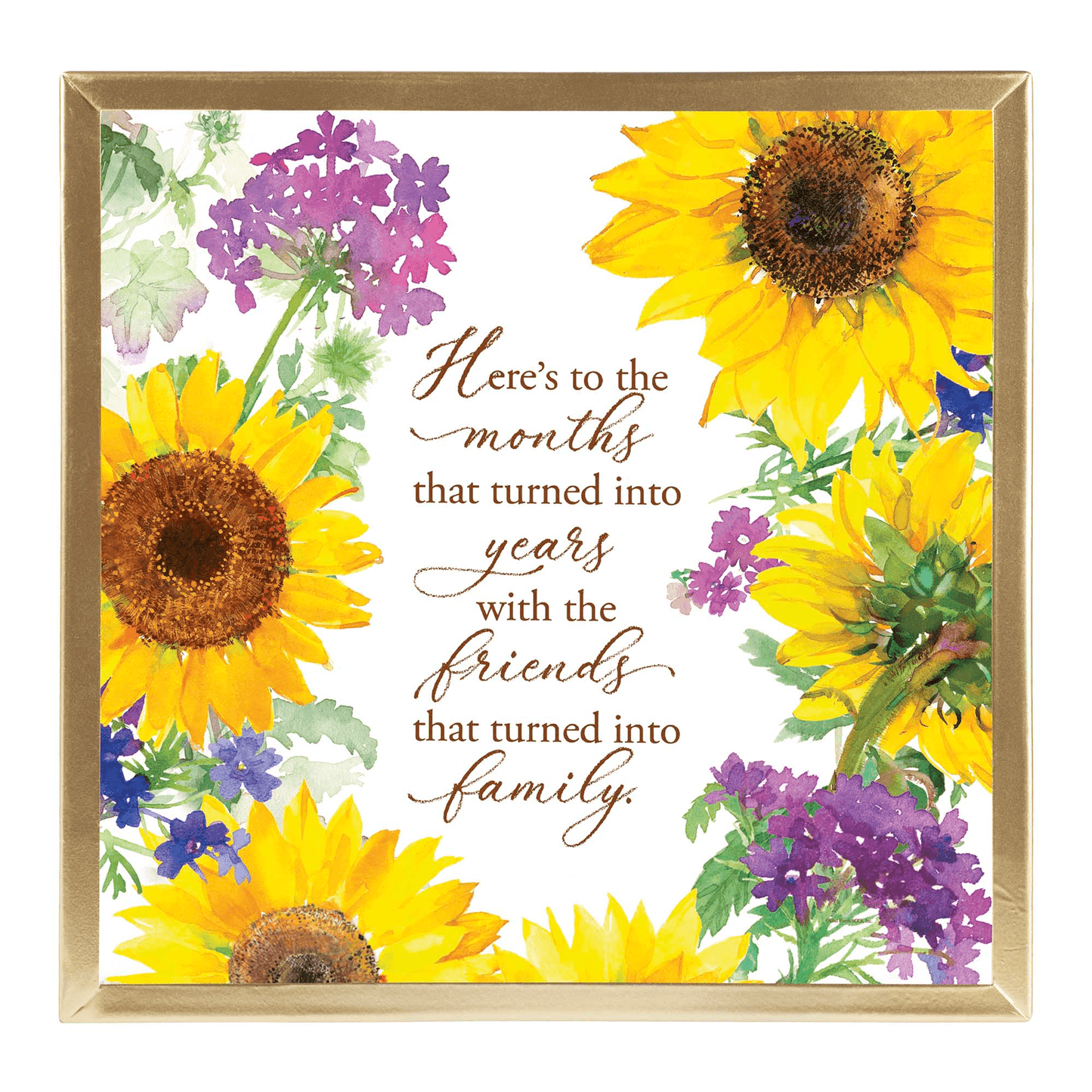 Here Is To The Months Framed Wall Art With Floral Accents