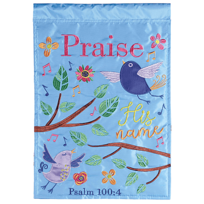 Vibrant Birds Praise His Name 13X18 Decorative Flag