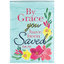 Graceful Floral Embroidered Flag - Ephesians 2:8 (13X18)