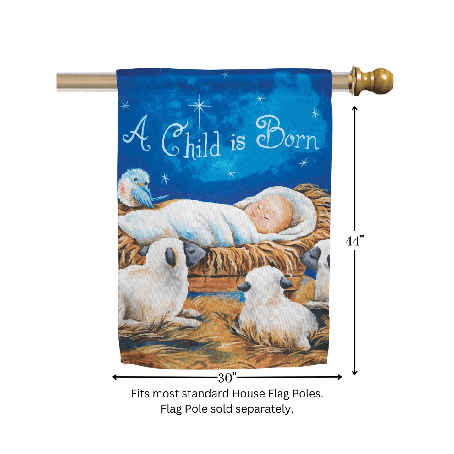 A Child Is Born 30X44 Inch Heavy-Duty Sublimated Flag