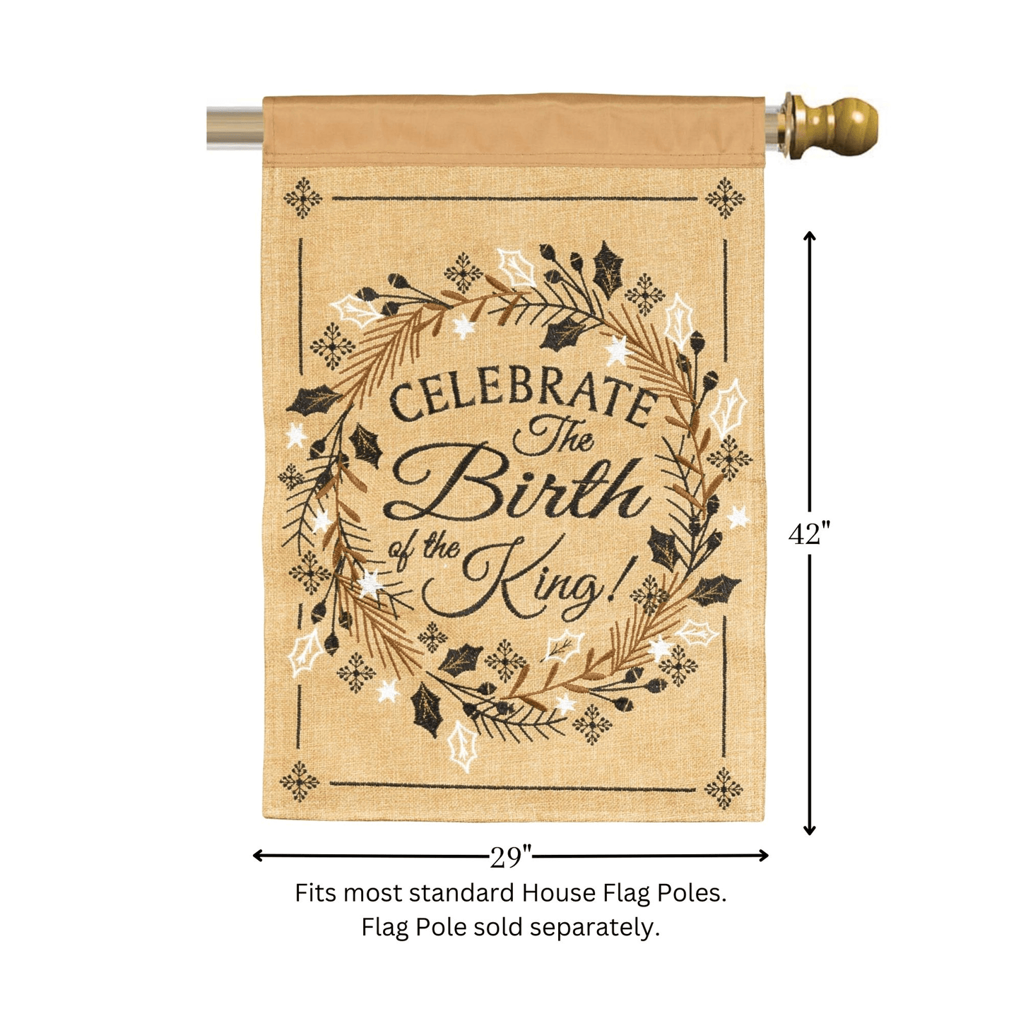 Double Applique Celebrate The Birth Flag 29X42 Inches