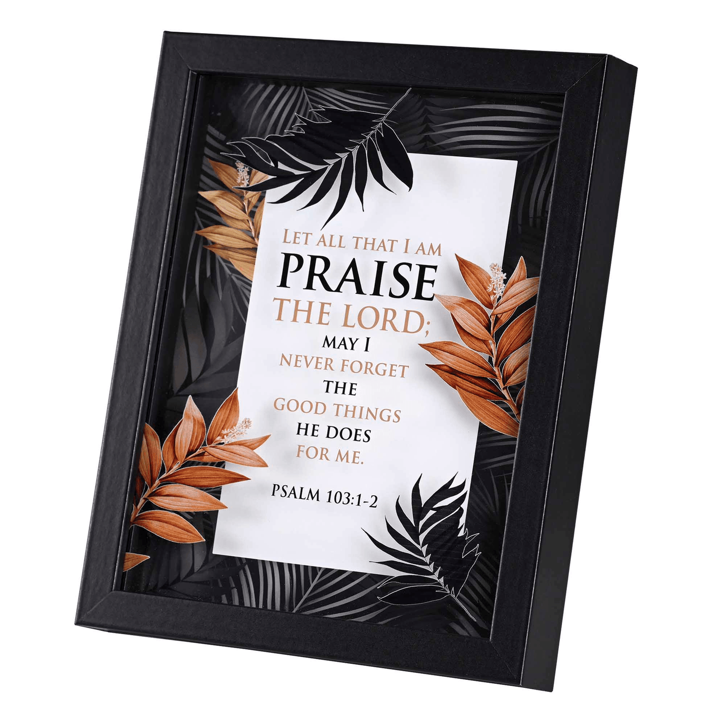 Framed Wall Art Featuring Floral Scripture 8X10