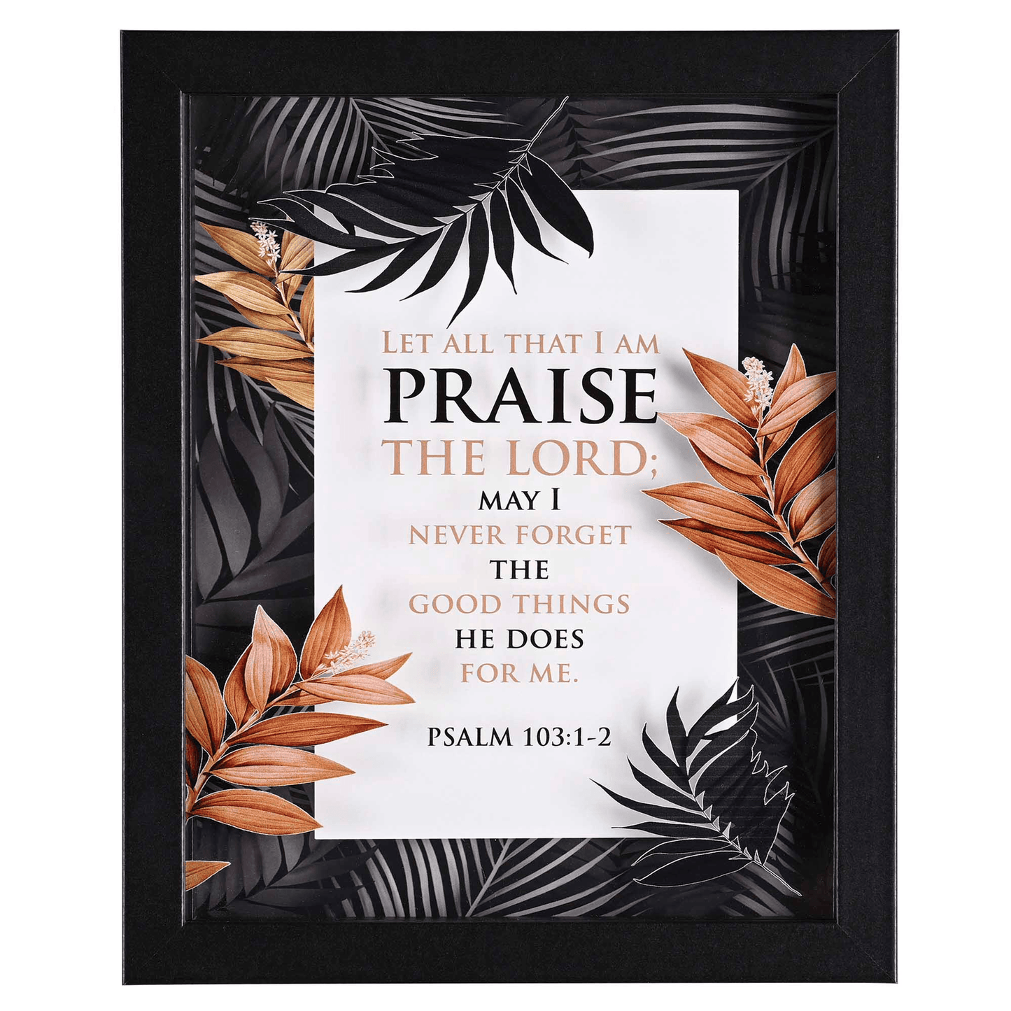 Framed Wall Art Featuring Floral Scripture 8X10