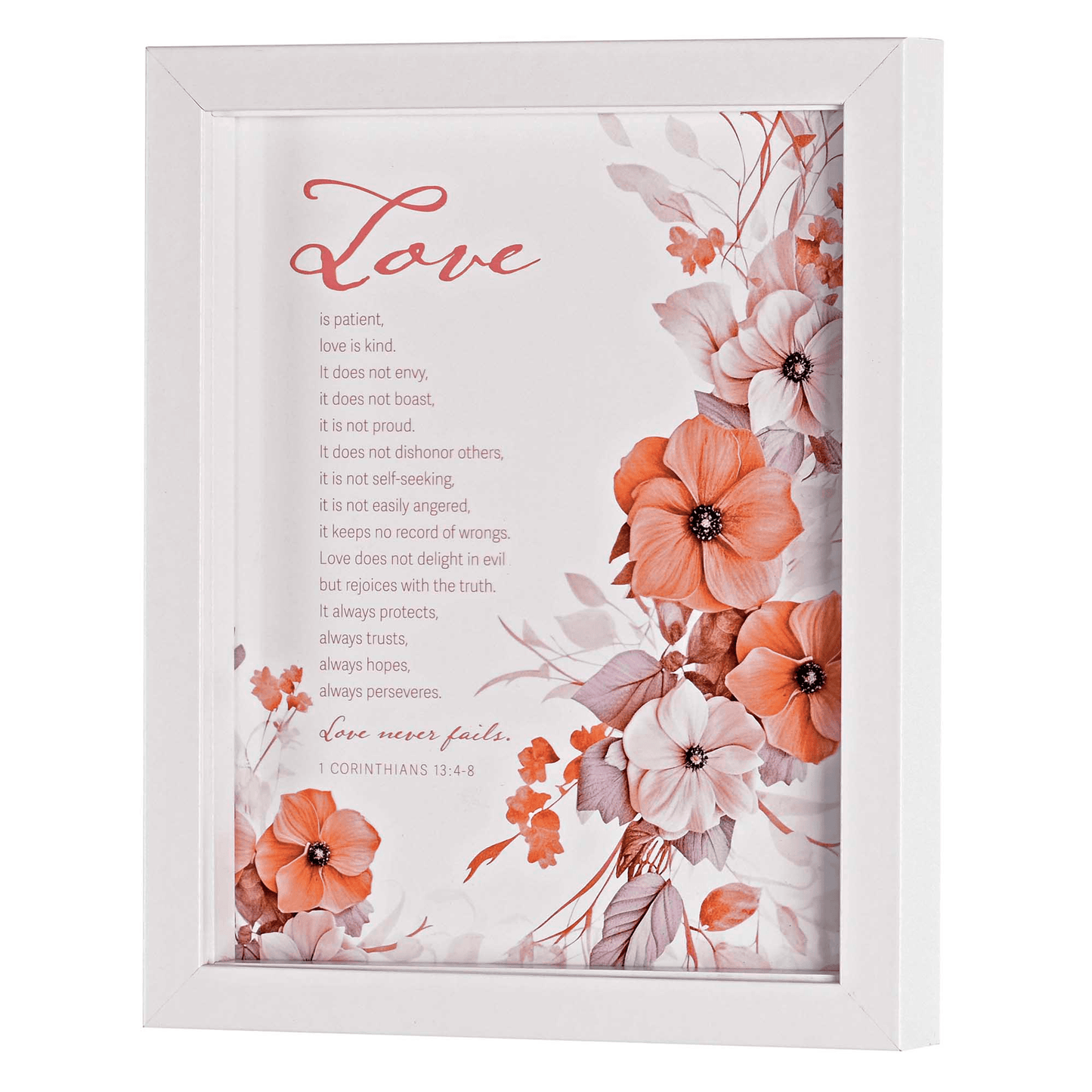 Framed Wall Art: Love Is Patient 8X10