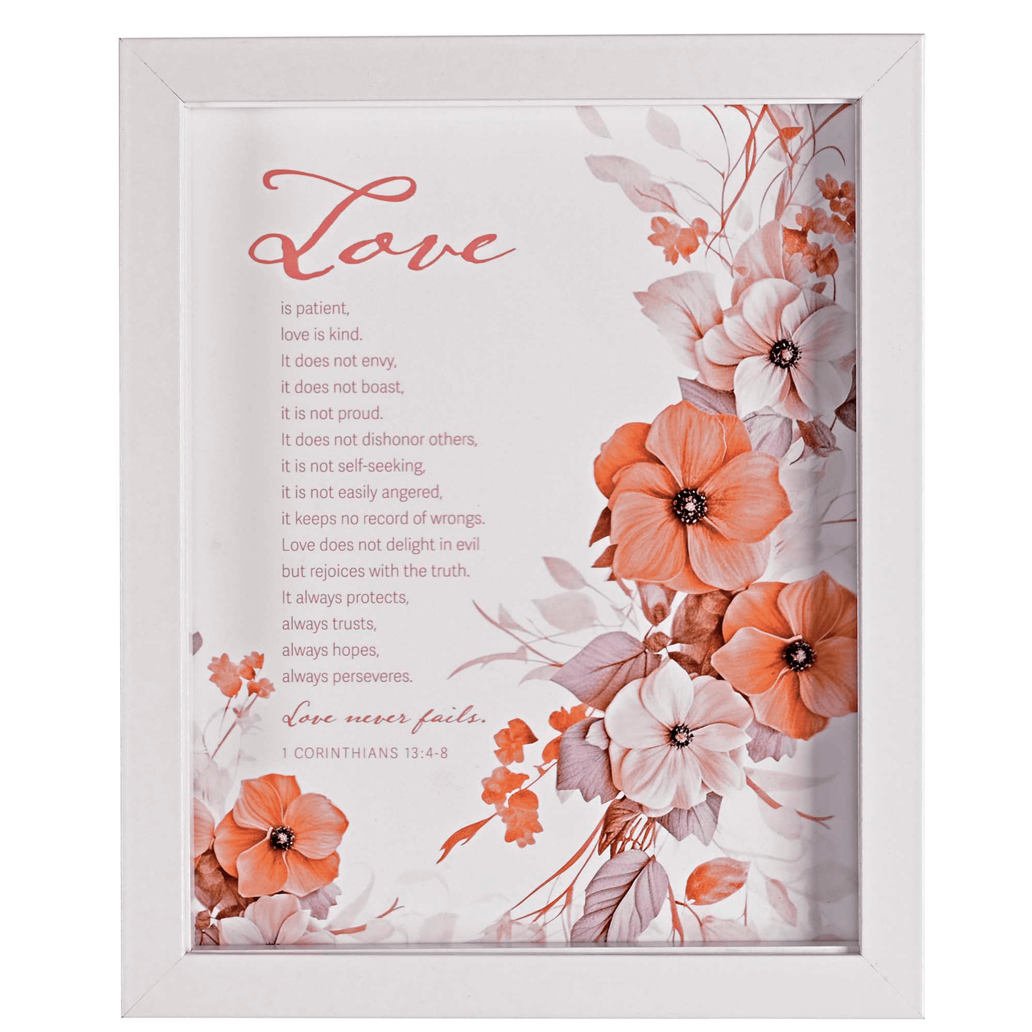 Framed Wall Art: Love Is Patient 8X10