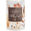 Elegant 6-Inch Glass Candleholder With Led Candle And Floral Accents