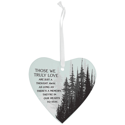 Frosted Glass Heart Ornament With Sympathy Message