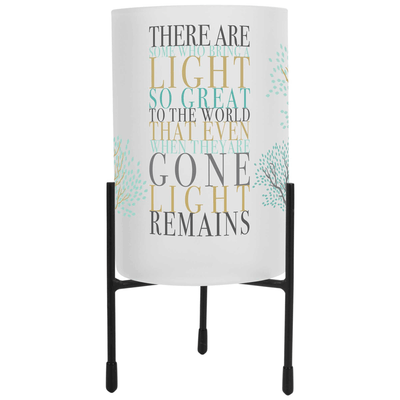 Hurricane Candleholder With Sentiment In Black Metal Stand