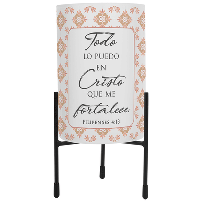 Elegant Hurricane Candleholder With Inspirational Scripture