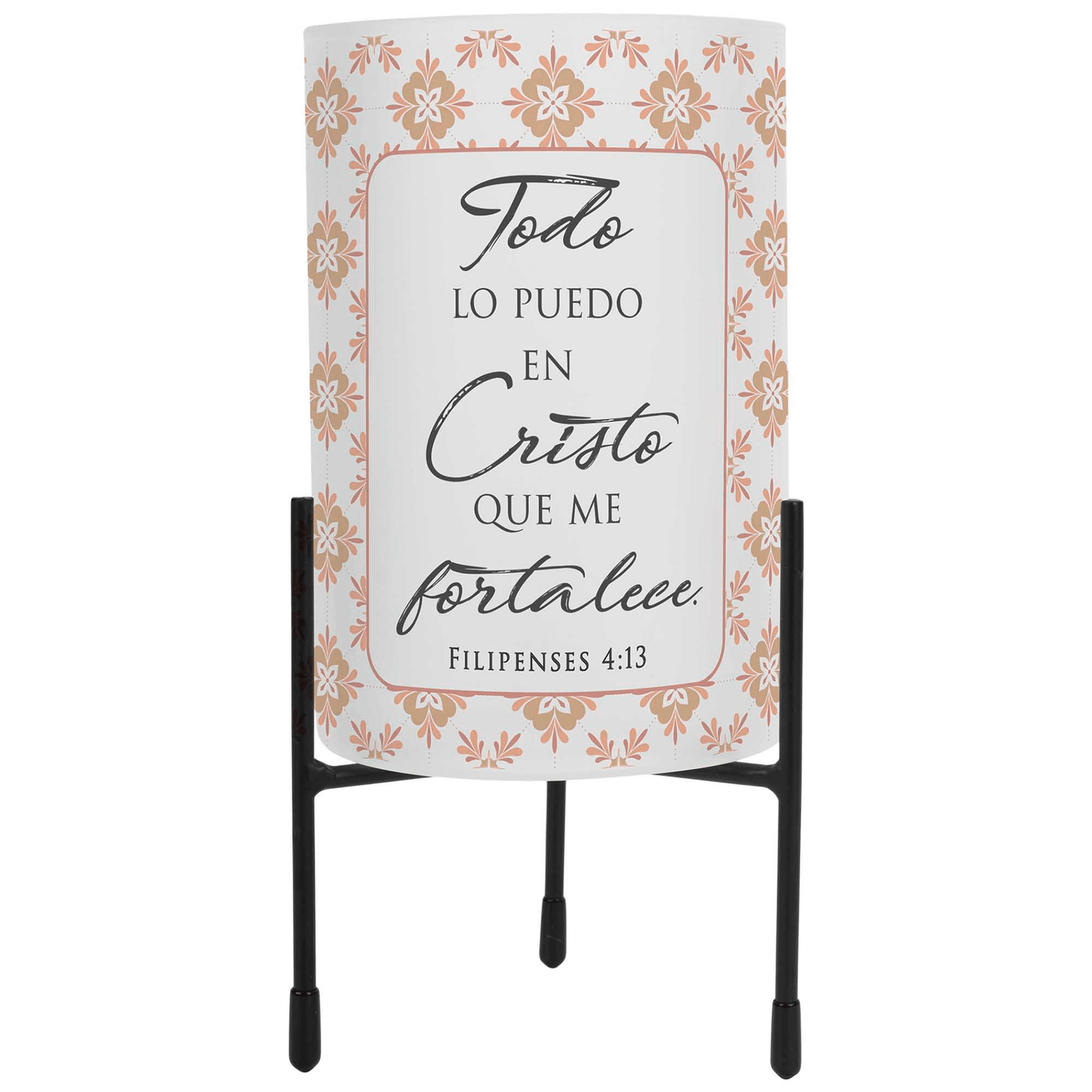 Elegant Hurricane Candleholder With Inspirational Scripture