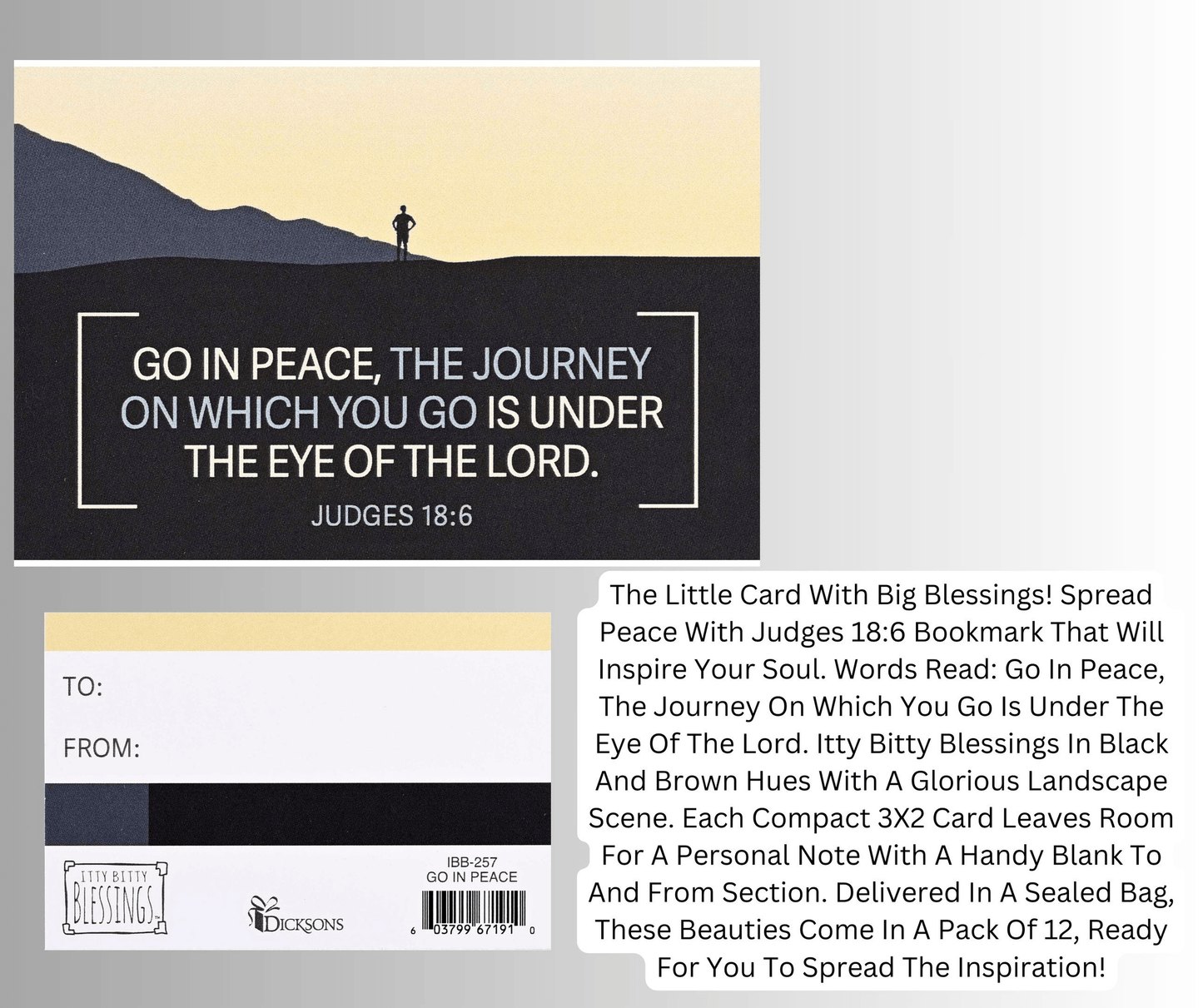 Itty Bitty Peace Bookmark Set - Judges 18:6