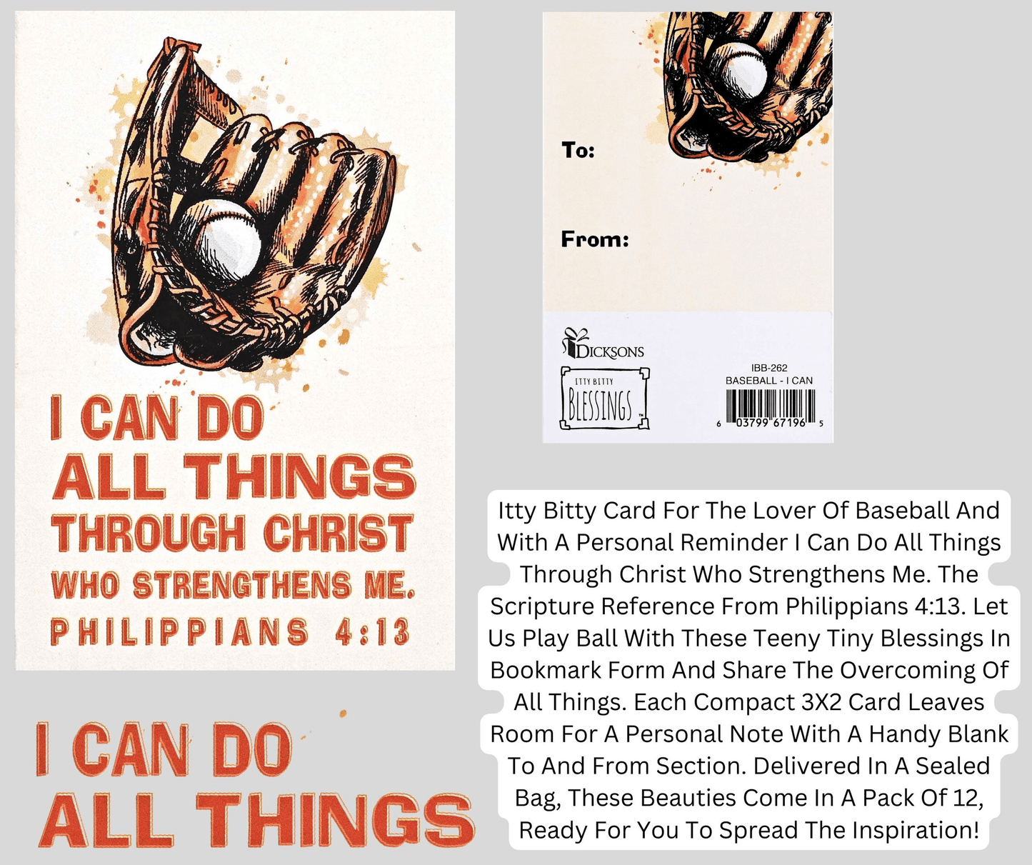 Itty Bitty Baseball Cards With Inspirational Scripture