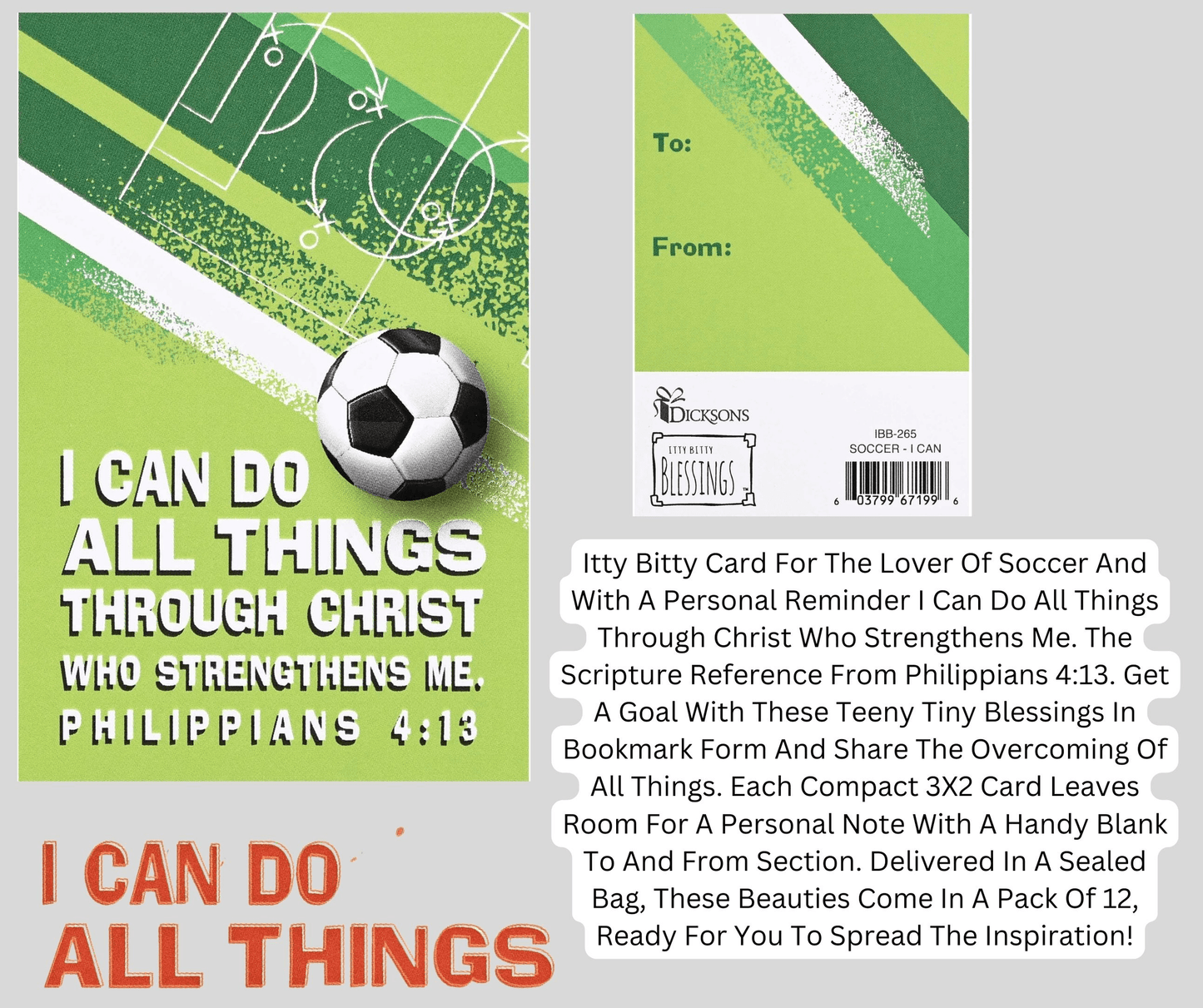 Itty Bitty Soccer Inspiration Cards Pack Of 12