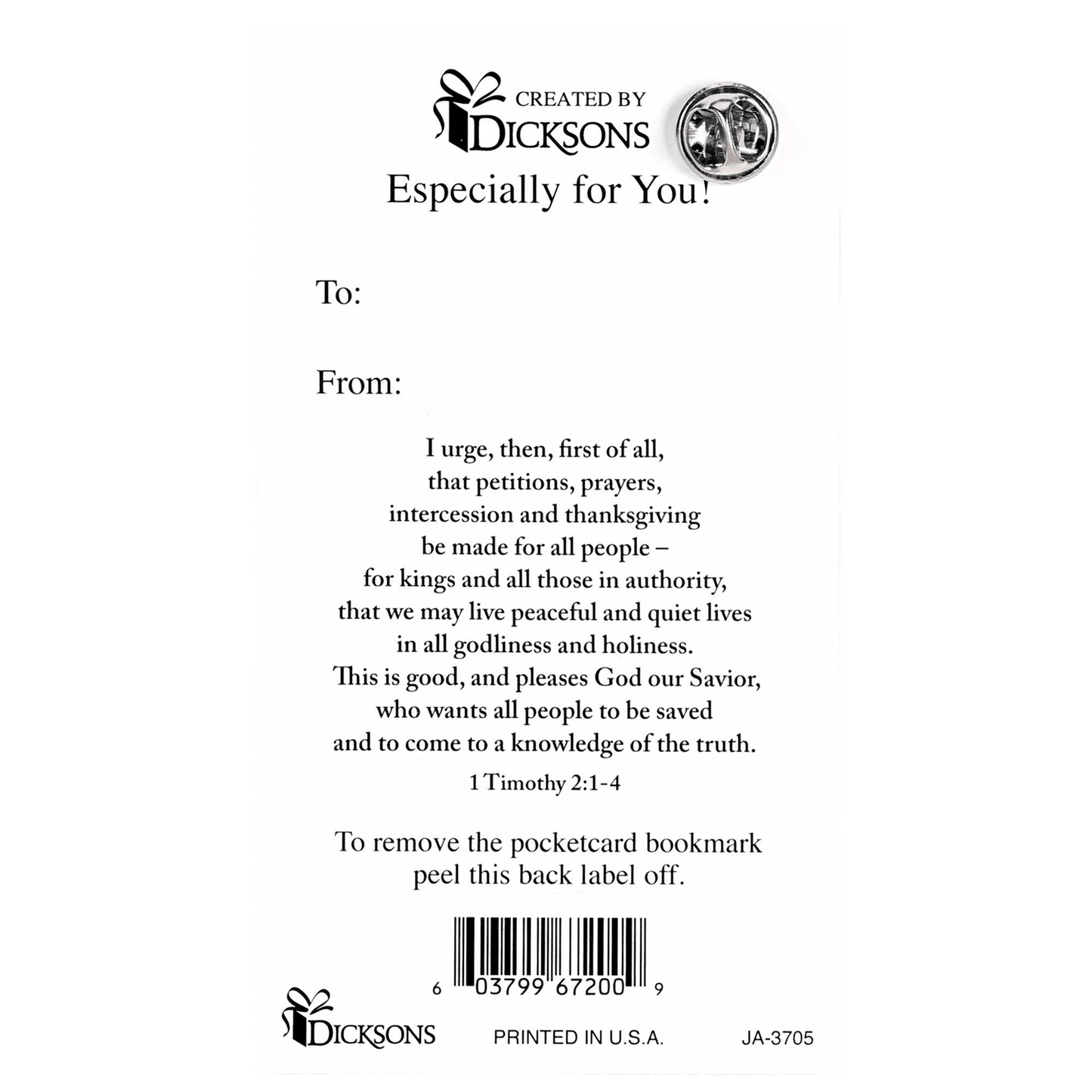 Patriotic Prayer Pocketcards With Zinc Alloy Star Pins - Pack Of 12