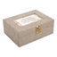 Elegant Beige Linen Music Box With Floral Art And Friendship Quote